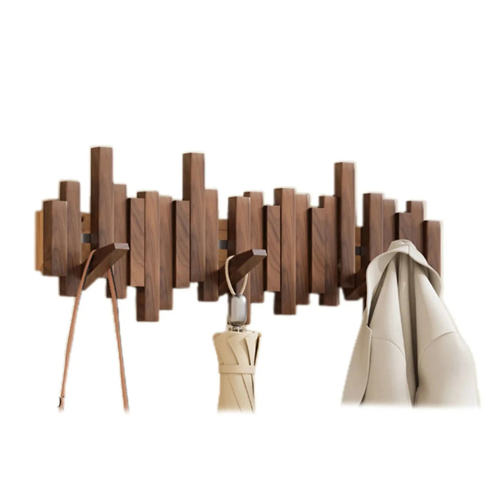 Moderne opklapbare kapstok van beukenhout, stijlvol pianostijl wandrek voor entree en garderobe.
