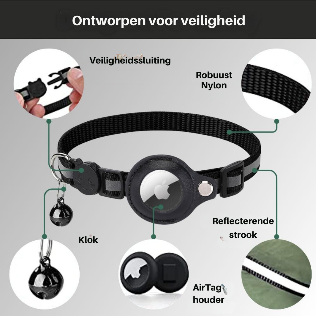 GPS-tracker compatibele kattenhalsband met veilige sluiting voor huisdieren. Ideaal voor buitenkatten.
