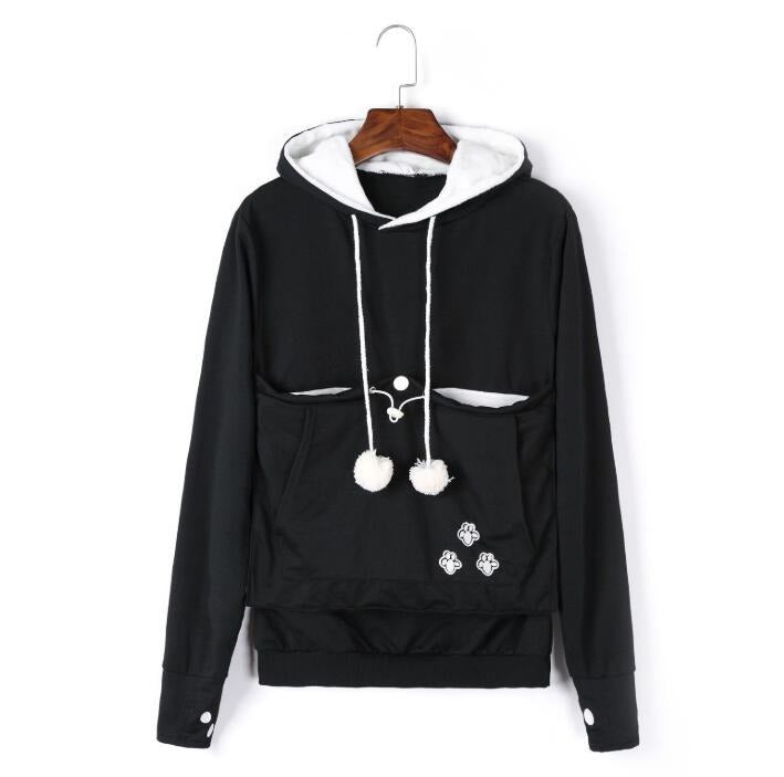 Kattenhoodie met ruime buidelzak voor je kat. Ultiem draagcomfort voor dierenliefhebbers.