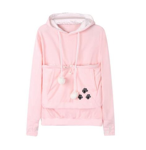 Unisex hoodie met grote kattenzak. Ideaal om je kat dichtbij te houden. Knusse trui.