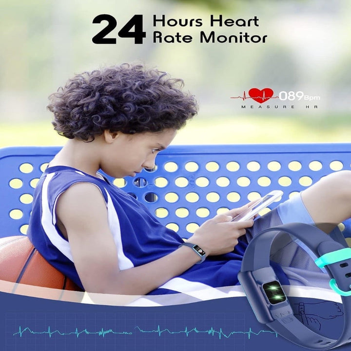 Veelzijdig kinder activiteitstracker horloge: smartwatch, stappenteller, gezondheid en fitness.