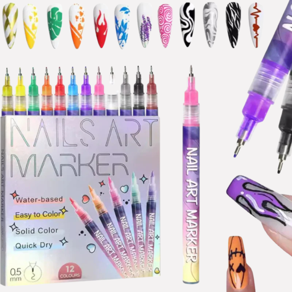 Kinder nagelkunst pen set voor creatieve nagelversiering. Knoeivrij speelgoed voor meisjes.