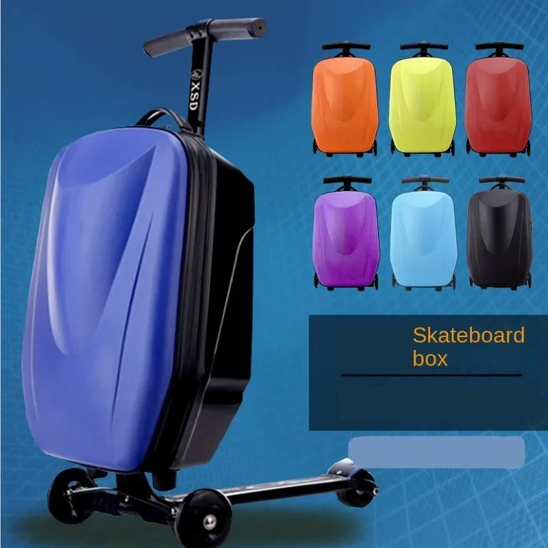 Actieve kinder stepkoffer Oslo, ideaal als handbagage. Scooterkoffer voor jonge reizigers op weg naar een leuke vakantie.