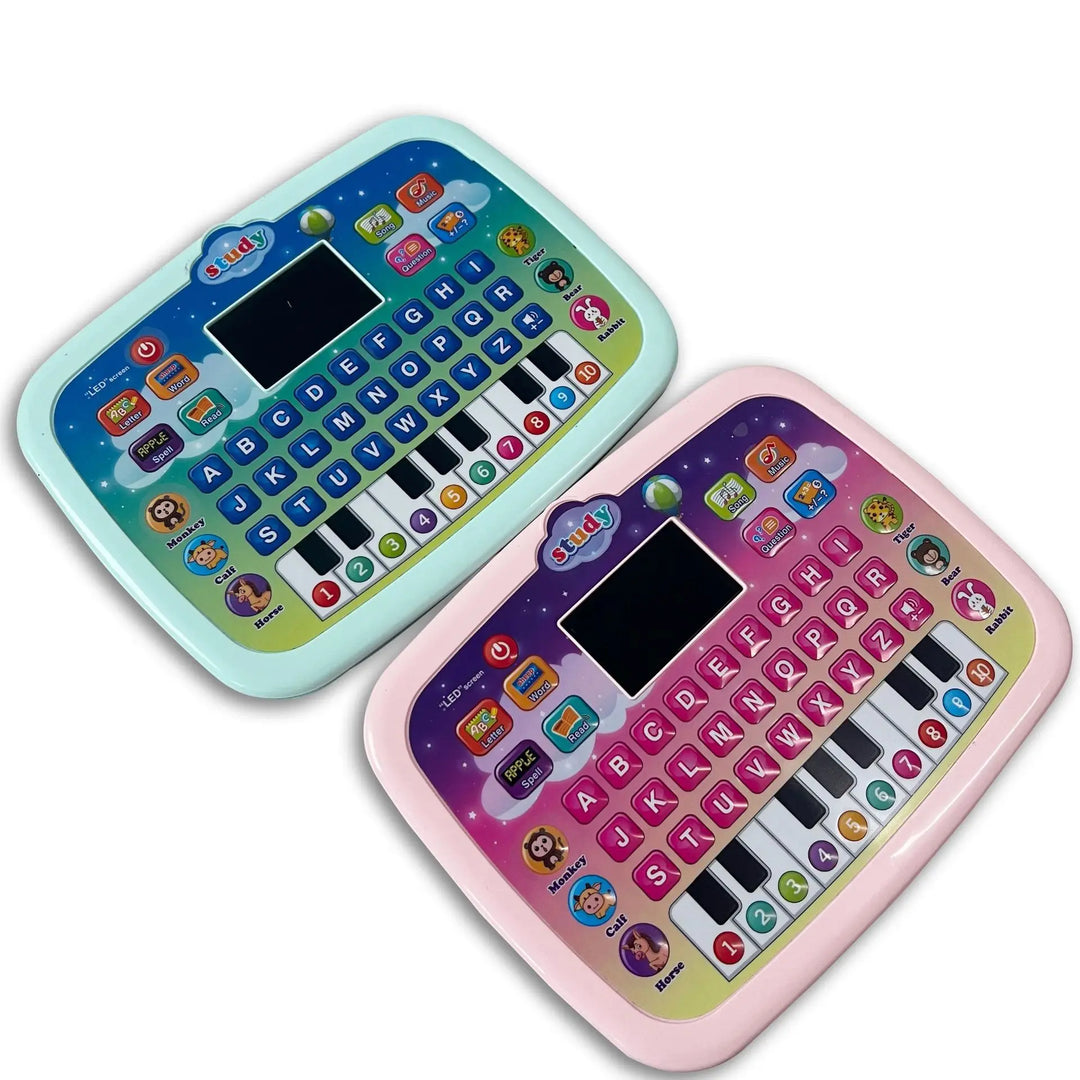 "Kindertablet met interactieve functies, kleurrijk ontwerp, licht en geluid, educatief speelgoed voor kinderen, roze of blauw