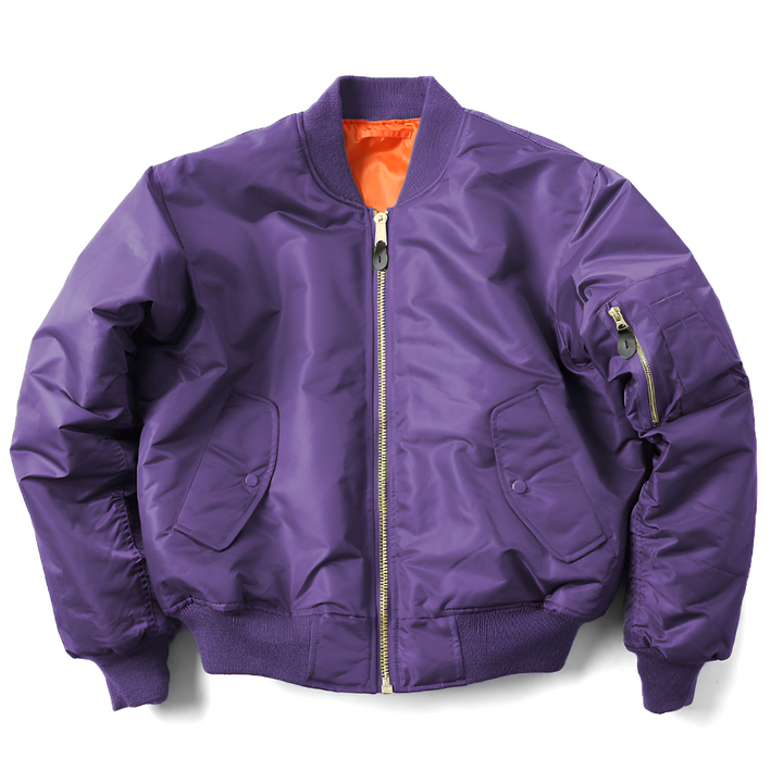 Modebewust unisex bomberjack, een tijdloze klassieker die past bij dames- en herenkleding. Polyester stof.