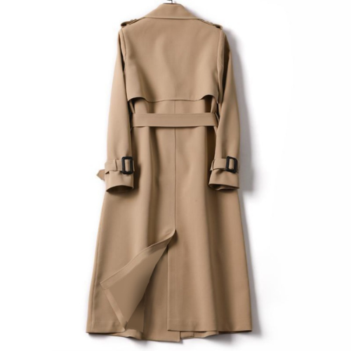 Elegante dames trenchcoat met dubbele knopen, perfect als stijlvolle lente- of herfstjas voor vrouwen.