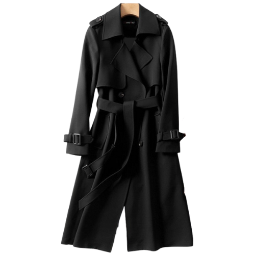 Stijlvolle dames trenchcoat, double-breasted met dubbele knopen. Perfecte elegante lente- of herfstjas.