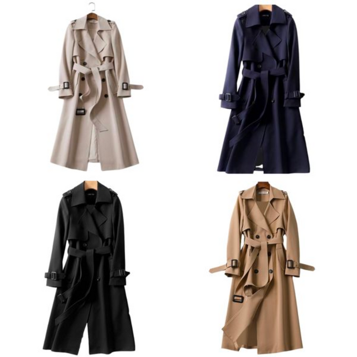 Comfortabele en stijlvolle dames trenchcoat, double-breasted met dubbele knopen voor een klassieke look.