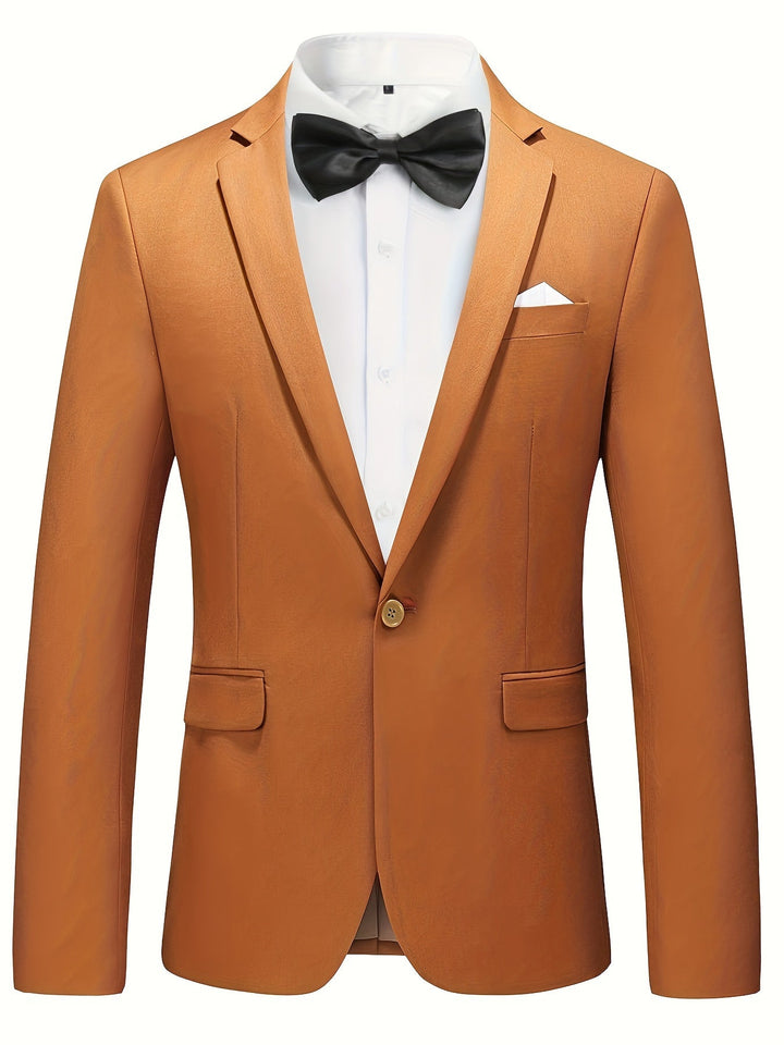 Klassieke effen herenblazer van Floris, ideaal voor zakelijke en formele gelegenheden, stijlvol en veelzijdig.