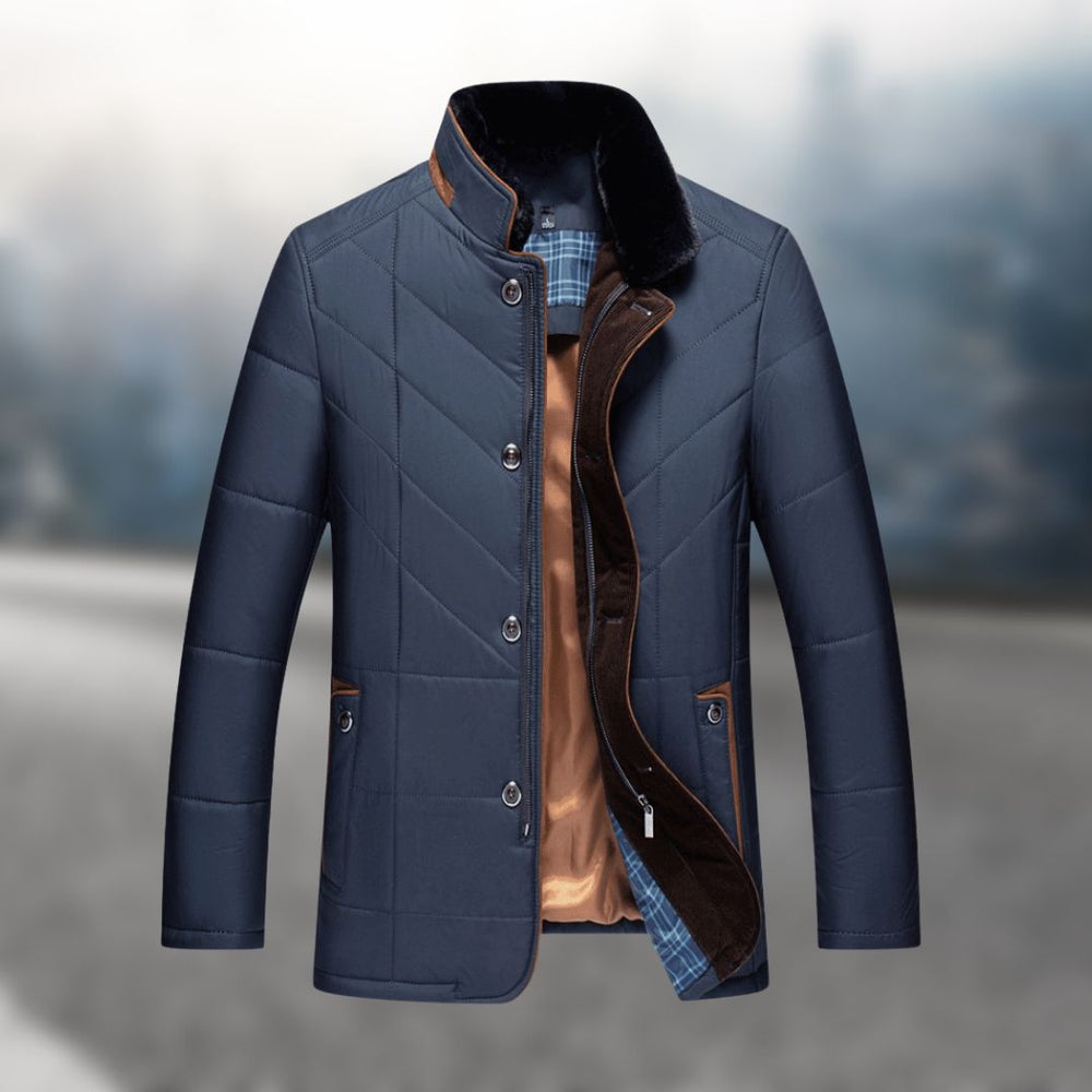 Waterafstotende en ademende fleece herenjas met gewatteerd design, perfecte buitenjas voor mannen.