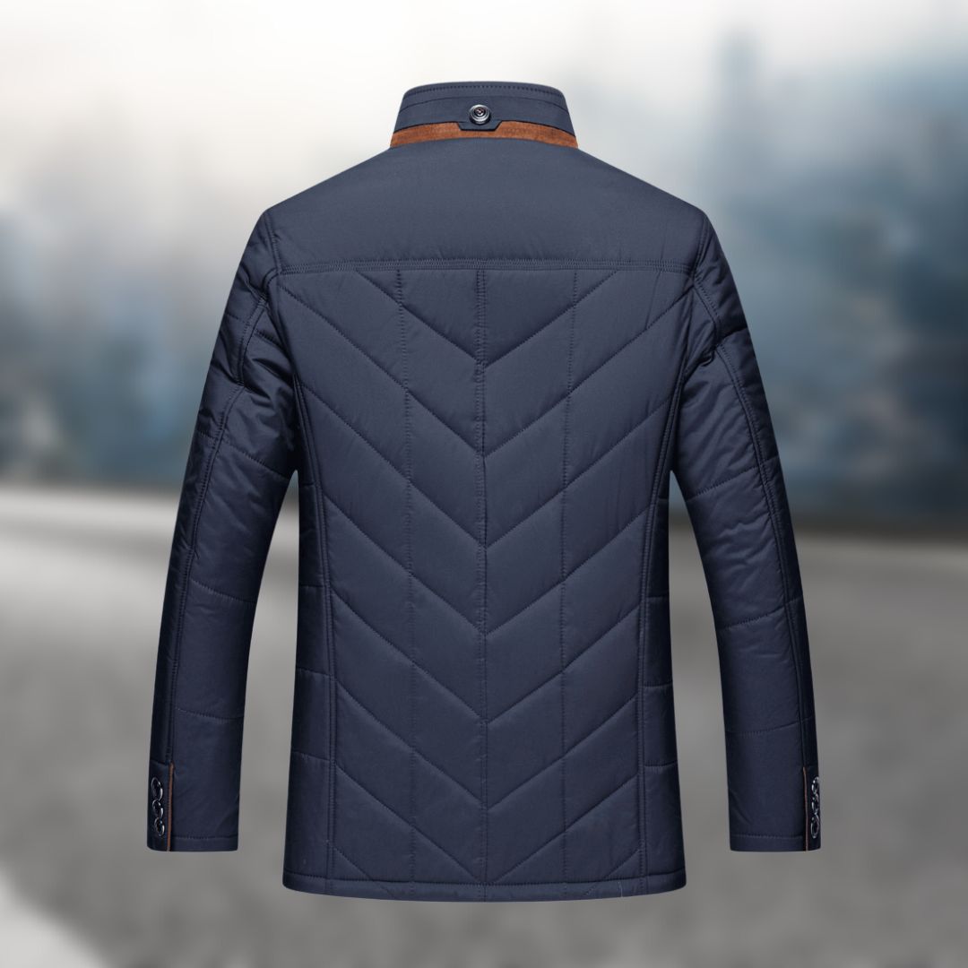 Stijlvolle gewatteerde fleece herenjas, waterafstotend en ademend, een essentiële jas voor mannen.