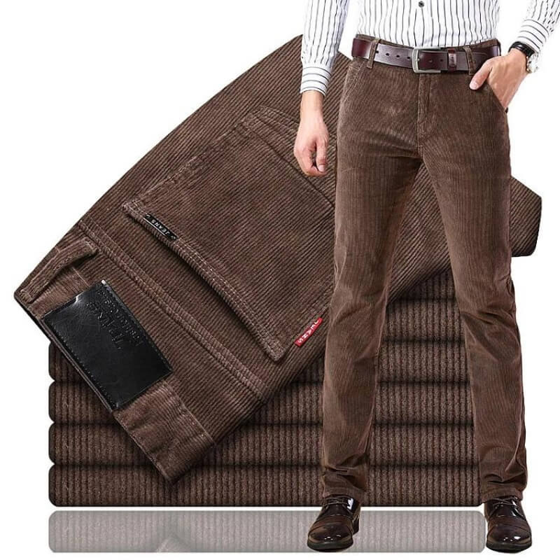Mave klassieke heren corduroy broek met rechte pasvorm, perfect voor herfst- en wintermode.