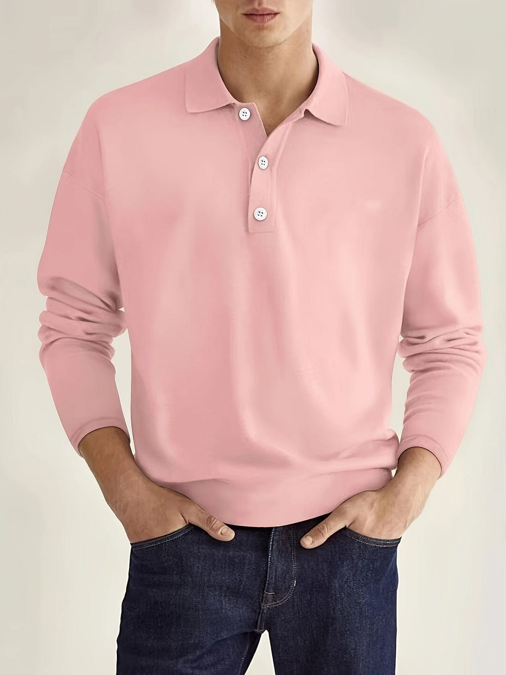 Comfortabele herenpolo met lange mouwen; een veelzijdig shirt voor elke casual of smart-casual gelegenheid.