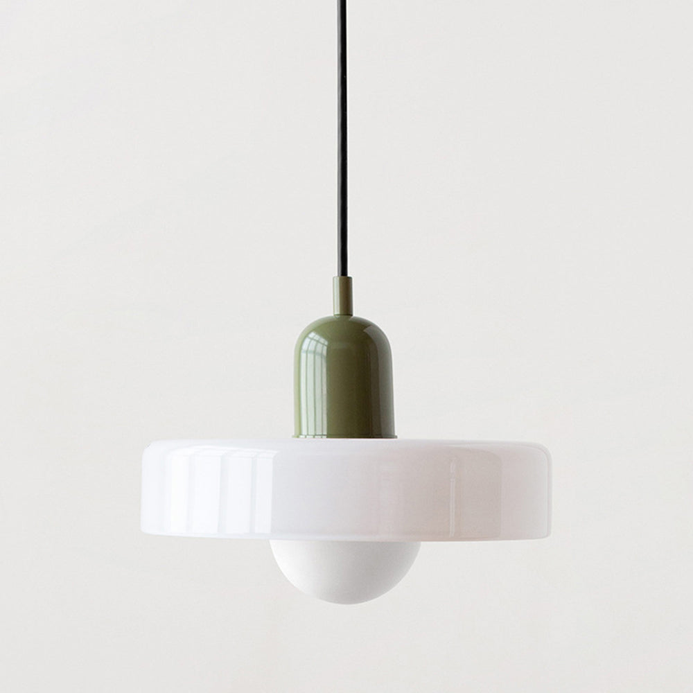 Unieke Bauhaus hanglamp, kleurrijk glas, sfeervolle verlichting, design voor elke kamer.