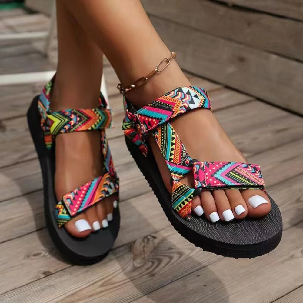 Comfortabele platte Amélie zomersandalen voor dames, ideaal voor strand en casual zomer mode.