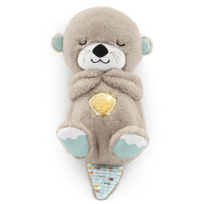 Knuffelotter voor baby's met kalmerende ademhaling en zachte melodieën voor ontspanning en slaap.