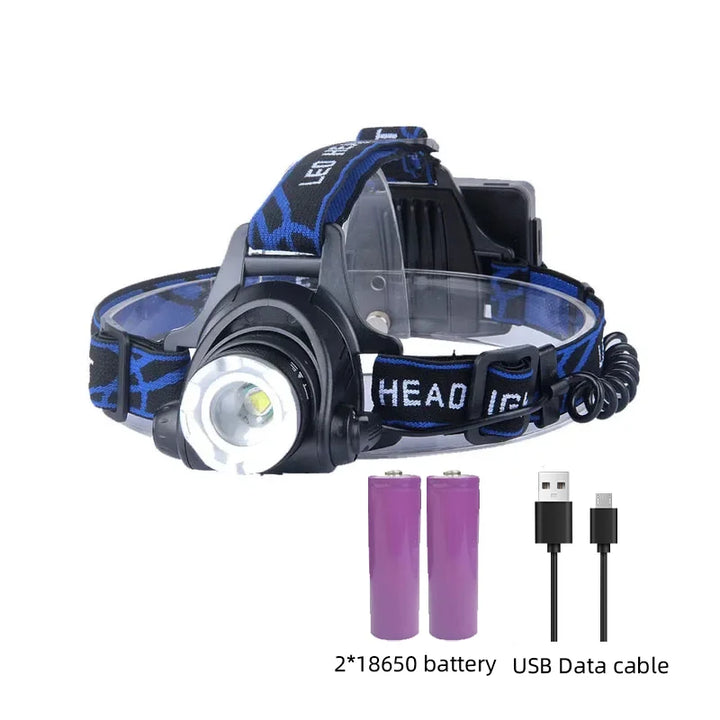 Compleet pakket: krachtige LED hoofdlamp, waterdicht, zoomfunctie en oplaadbaar voor elke avonturier.