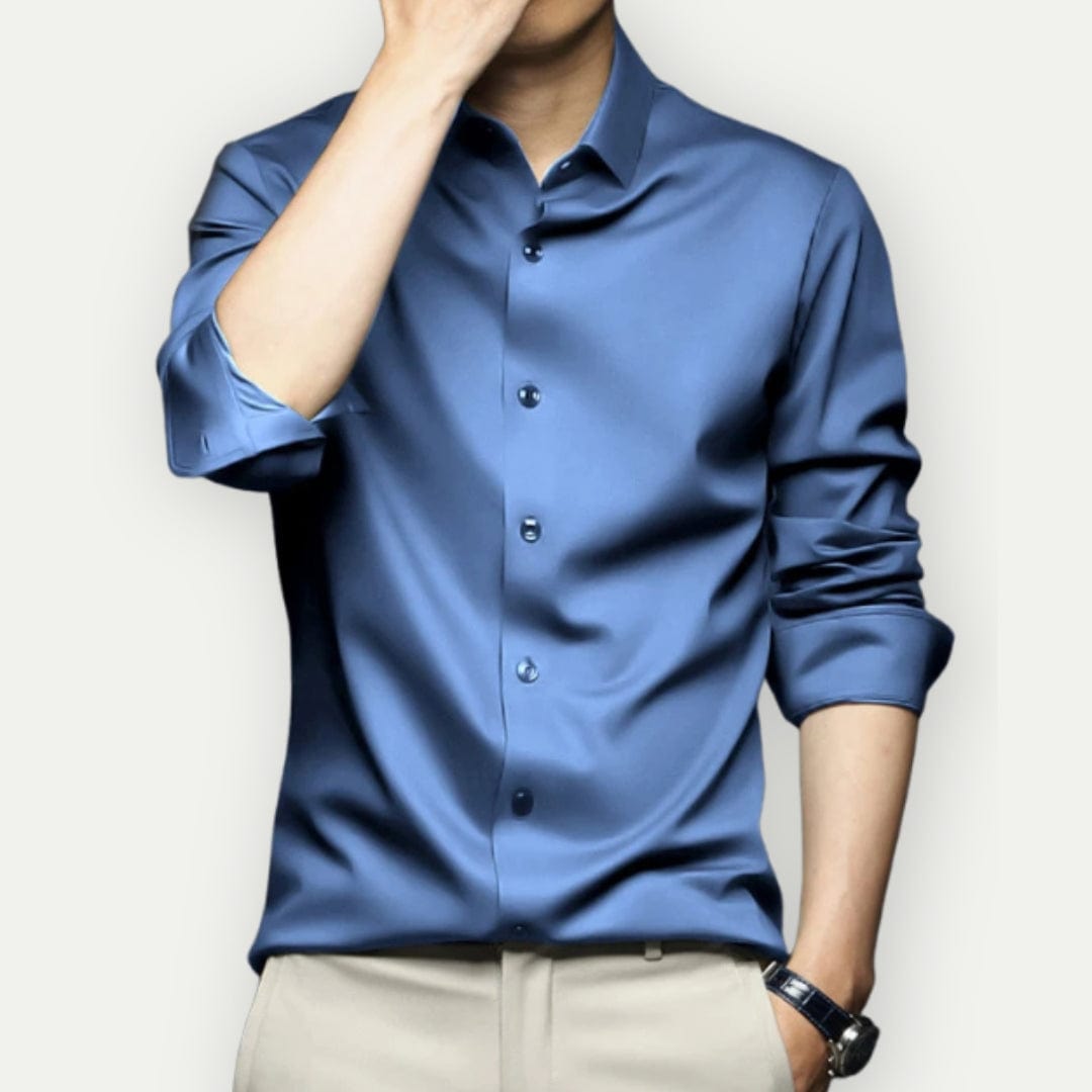 Slim fit kreukvrij herenoverhemd, accentueert het figuur en biedt optimaal comfort. Modieus en praktisch.
