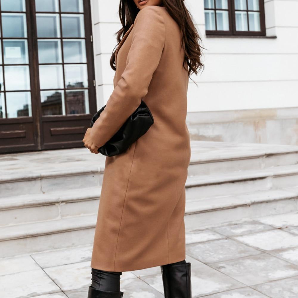 Elegante lange kasjmier dames winterjas, ideaal voor koude dagen. Chique en warm.