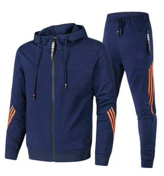 Blauw heren trainingspak, veelzijdig en modern voor elke gelegenheid