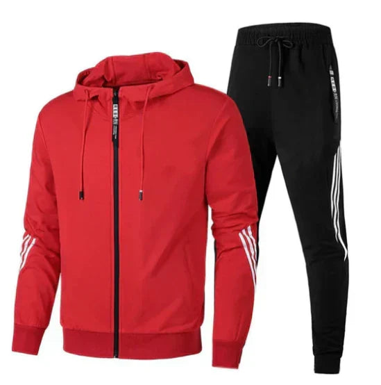 Rood heren trainingspak, ideaal voor een sportieve look en comfort
