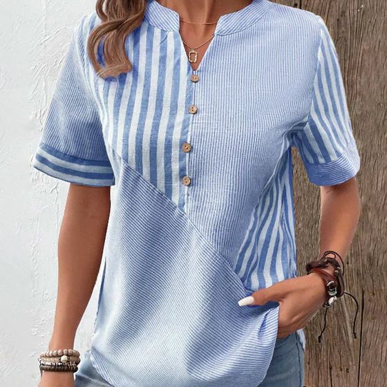 Luchtige damesblouse met knoopsluiting voor warme zomerdagen