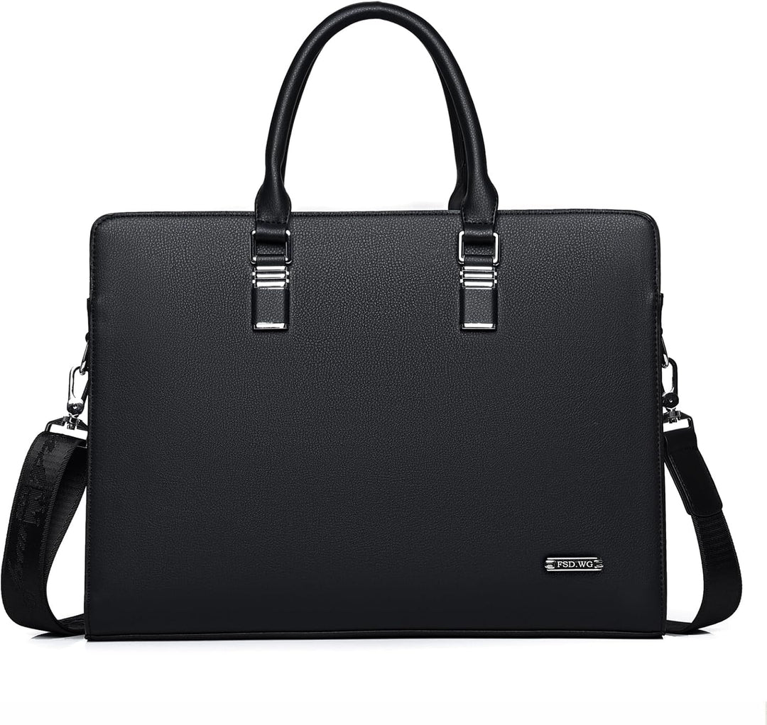 Professionele heren laptoptas van echt leer, met handige multi-vakken voor optimale organisatie.