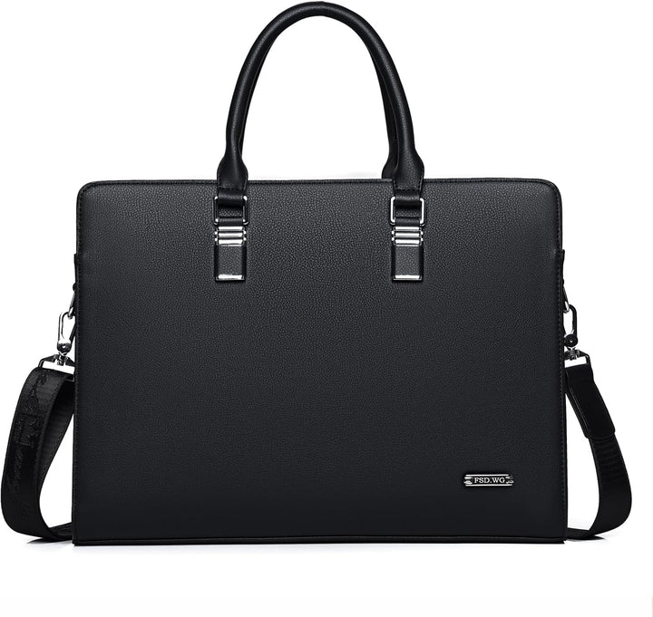 Professionele heren laptoptas van echt leer, met handige multi-vakken voor optimale organisatie.