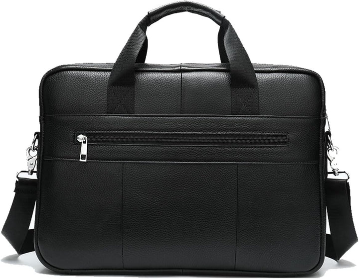 Authentieke 15 inch koeienleren aktetas, met speciaal laptopvak en diverse organiser vakken voor professionals.