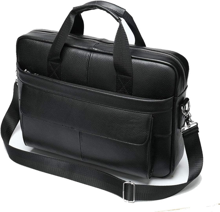 Premium 15 inch leren aktetas met organizer vakken, van hoogwaardig koeienleer, voor al uw zakelijke spullen.