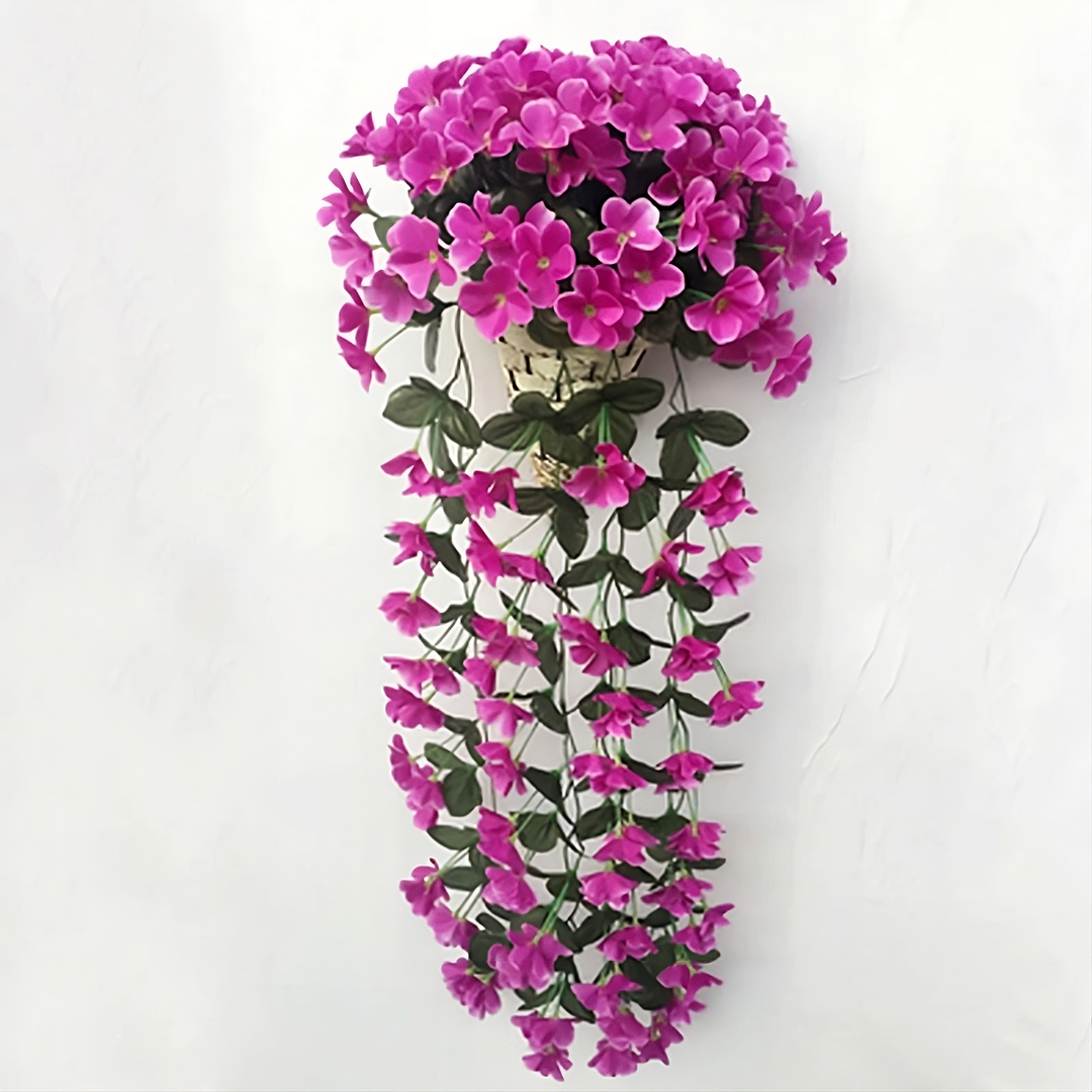 Romantische kunstbloemen hangmand, perfect voor bruiloft decoratie of een charmante toevoeging aan huis.