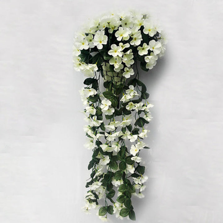 Volle kunstbloemen hangmand met levendige bloemen, brengt kleur en leven in elke ruimte, onderhoudsvrij.