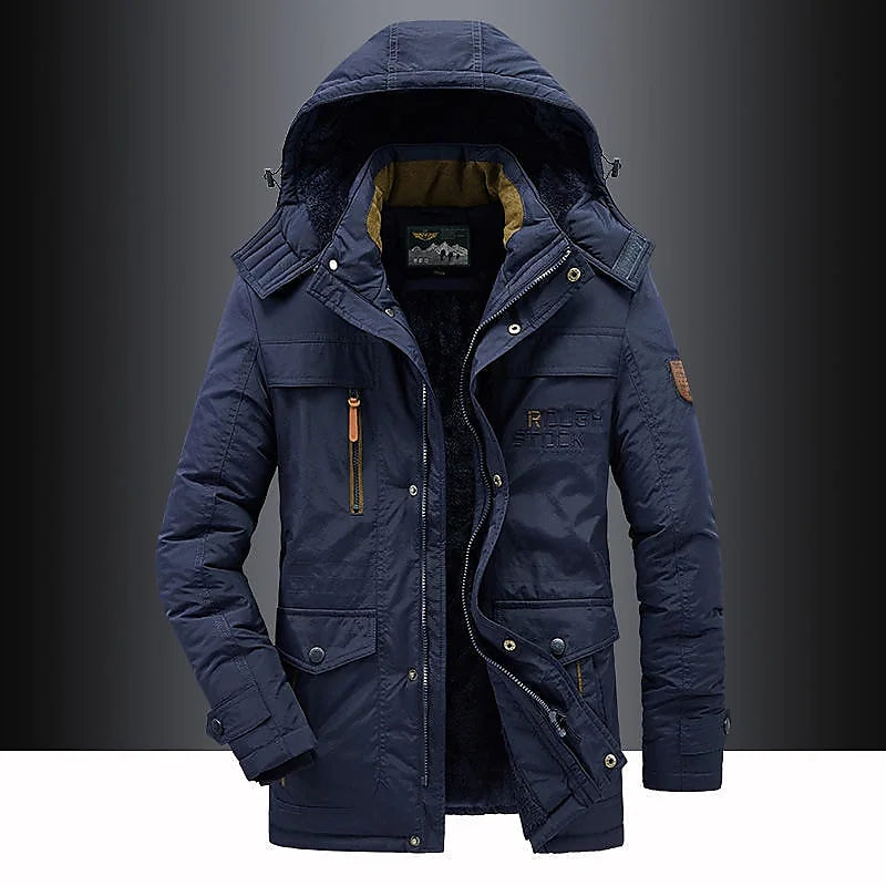 Stijlvolle Leventis herenjas, een warme parka voor de winter, ontworpen voor optimale bescherming tegen kou.