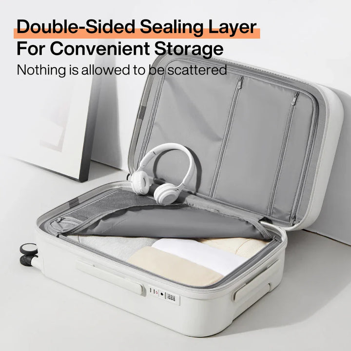 Handige hardcase reiskoffer Lyon met unieke bekerhouder, ideaal voor lichtgewicht bagage tijdens vakanties.