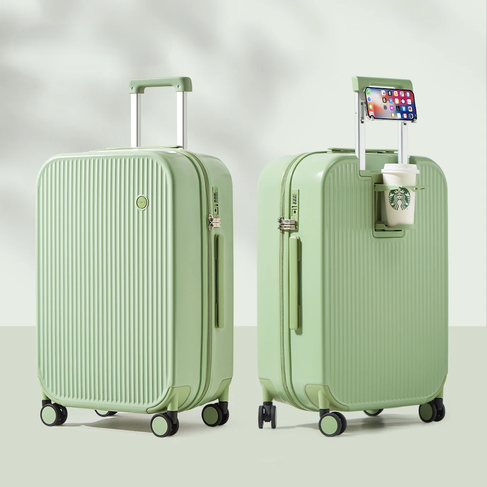 Compacte, handige hardschaal reiskoffer Lyon als trolley bagage, met robuuste wielen en bekerhouder voor citytrips.