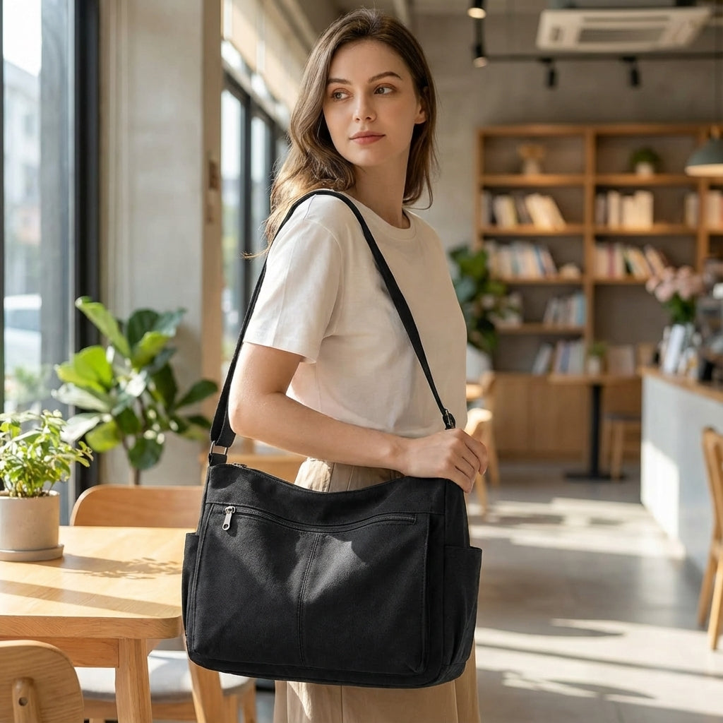 Lichte Satchelix laptop schoudertas, unisex, perfect voor dagelijks comfort op werk of school. Duurzaam.