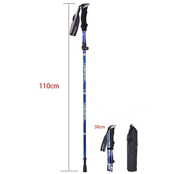 Compact opvouwbare lichtgewicht wandelstokken, perfect voor backpacken en gemakkelijk vervoer.