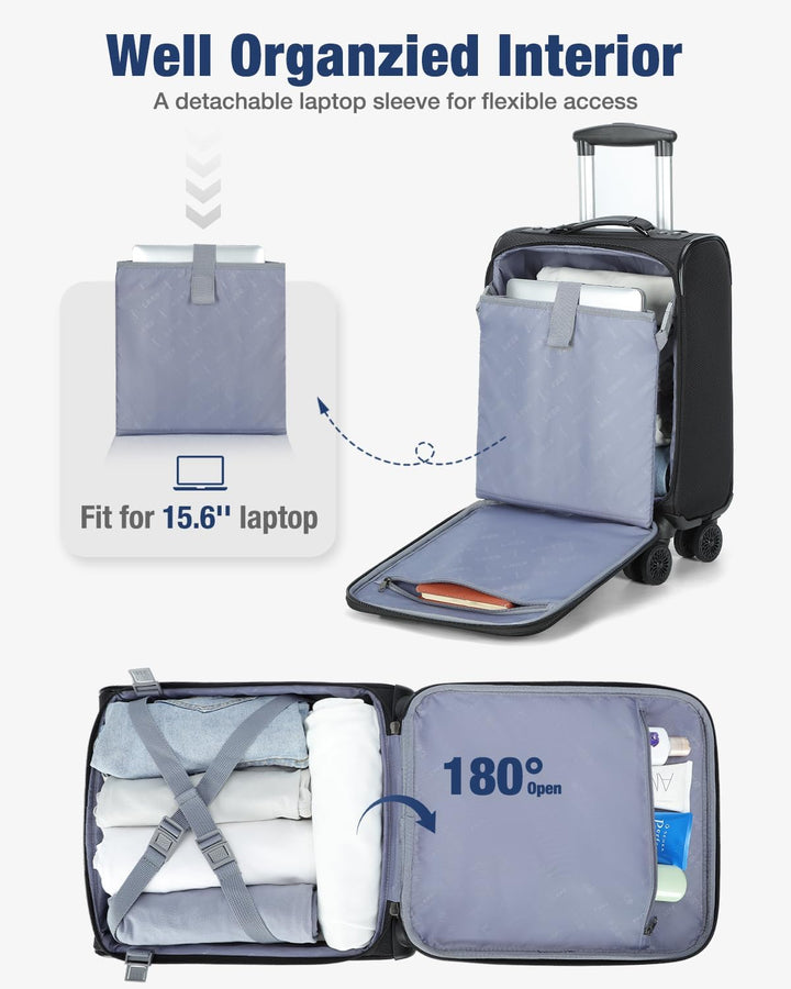 Ruime uitbreidbare handbagage koffer, lichtgewicht en duurzaam. De ideale reisaccessoire voor elke vakantie.