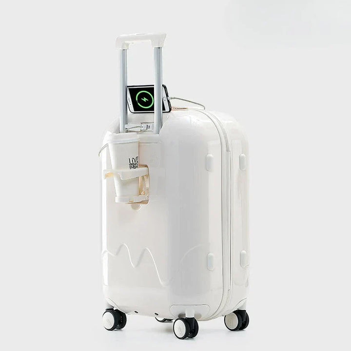 Praktische kindertrolley voor reizen, met stevig cijferslot en geluidsarme wielen, ideaal voor jonge reizigers.