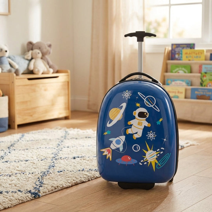 Lichtgewicht Skyrollo kinderkoffer met uitschuifbaar handvat, perfect voor junior reizen en handbagage.