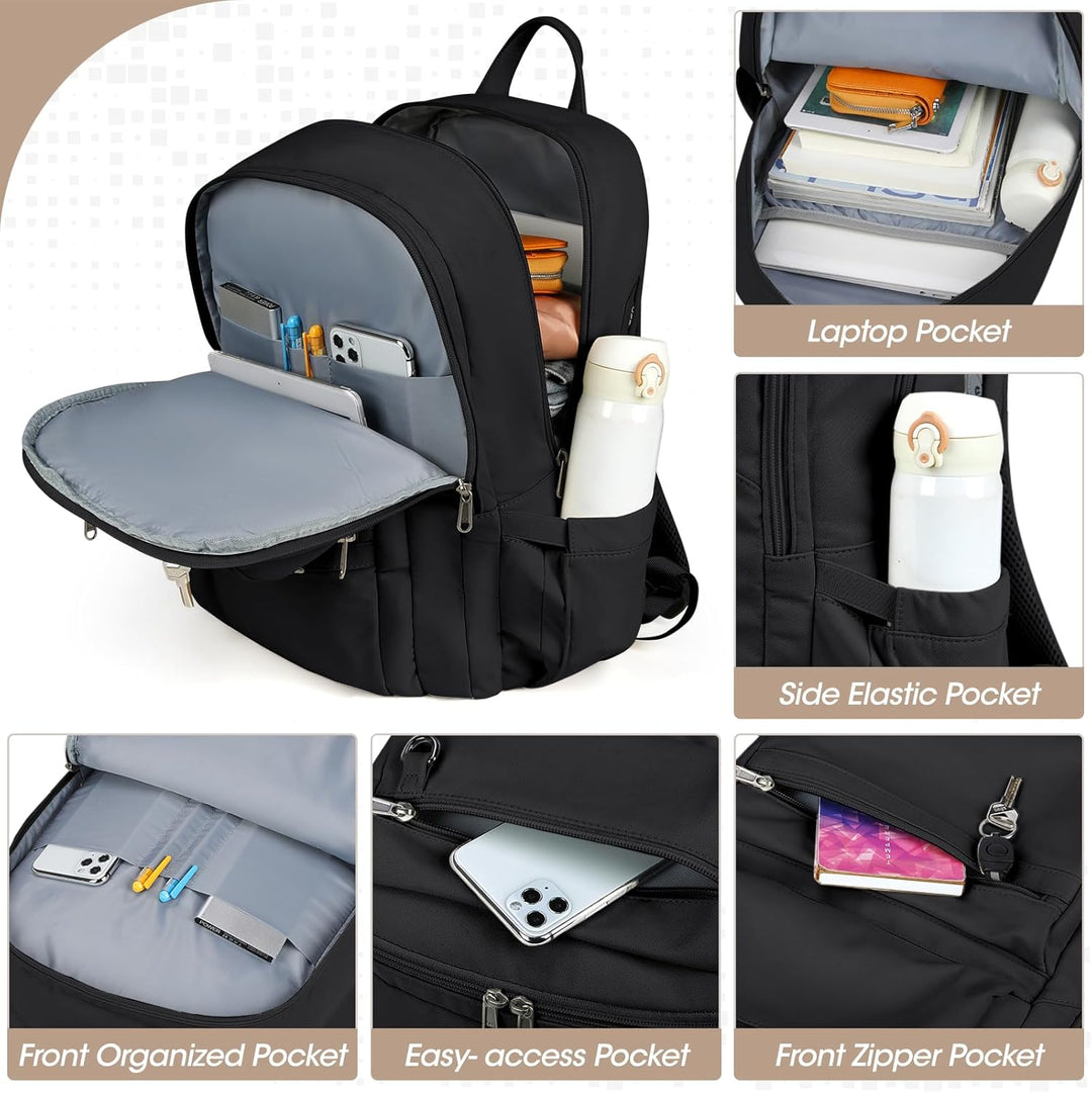 Moderne 15.6 inch laptoprugzak met USB-oplaadpoort, perfect voor pendelen, werk & dagelijks gebruik.