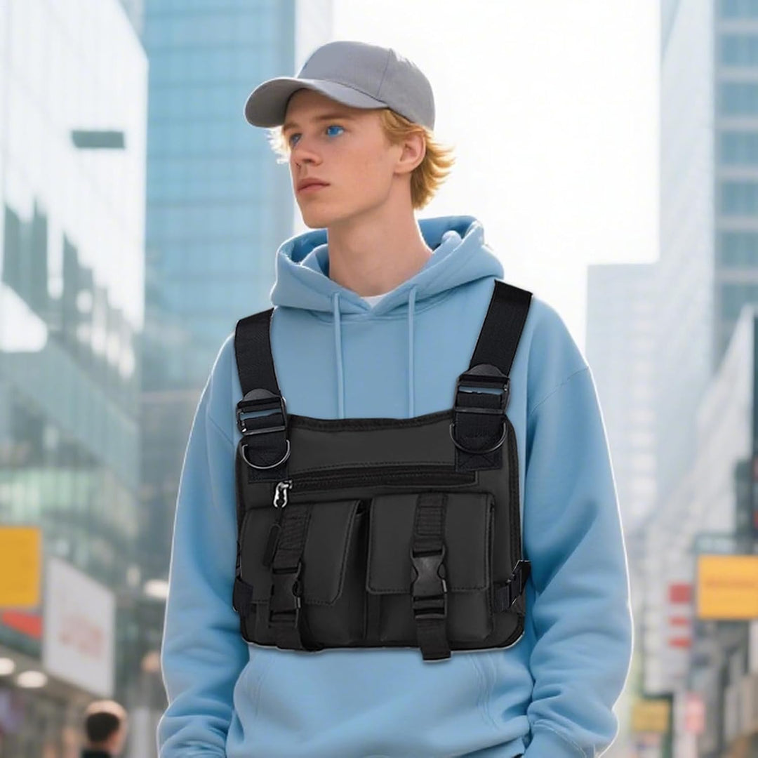 Lichtgewicht hardloopvest voor mannen, verstelbaar, ideaal voor intensieve workouts.