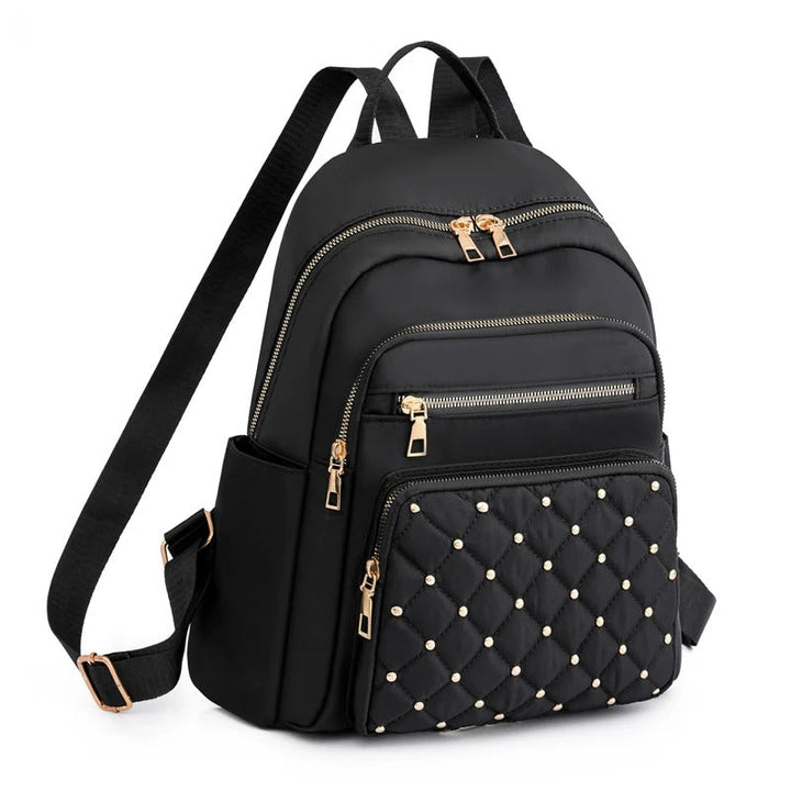Lichtgewicht waterdichte nylon dames rugzak in khaki; perfect voor school en reizen.