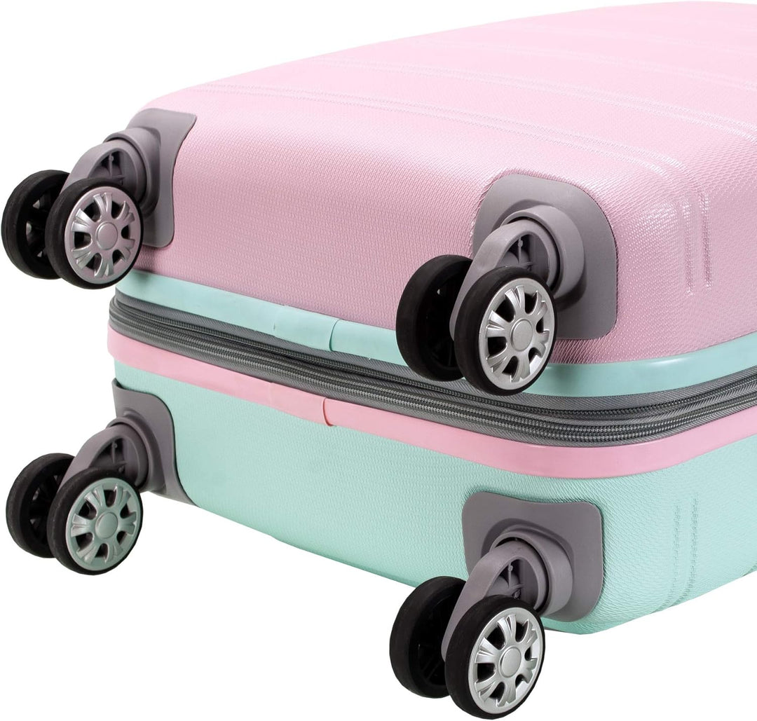 Compacte uitbreidbare handbagage koffer, lichtgewicht hardcase met spinnerwielen, ideaal voor vliegen.