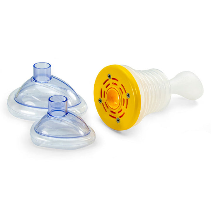 Gedetailleerde weergave van de LifeSaver, een compact en draagbaar anti-verstikkingsapparaat voor eerstehulp.