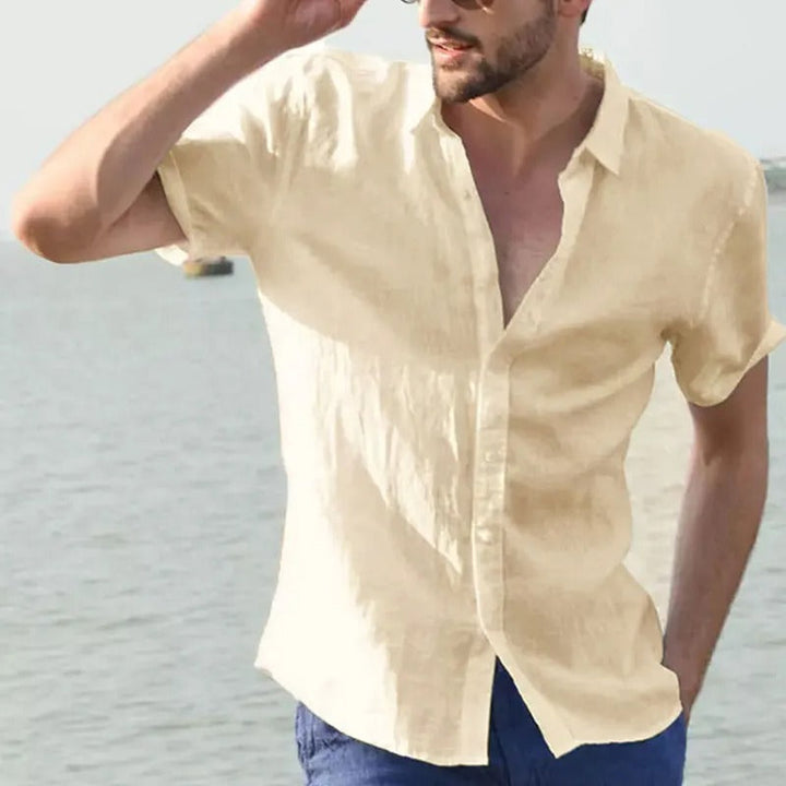 Linnen heren overhemd Matteo met korte mouwen, stijlvol & ademend zomercomfort. Perfect voor casual herenkleding.