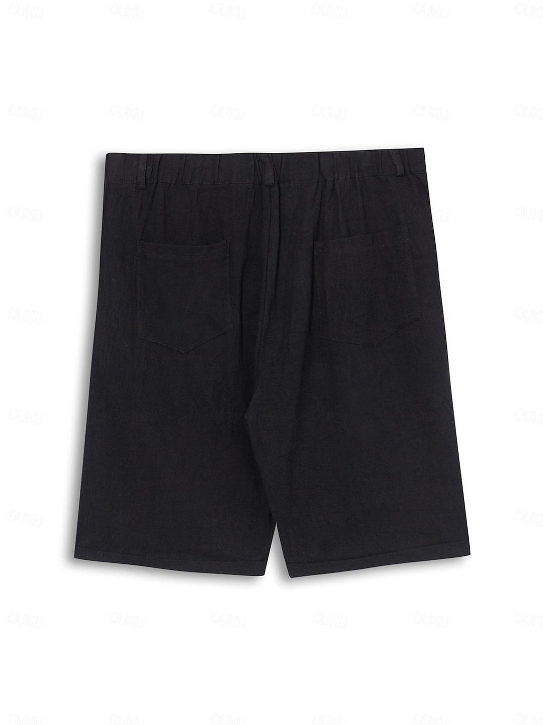 "Linnen-katoenen heren korte broek, zomerstijl, beige kleur, lichtgewicht en ademend ontwerp, geschikt voor casual uitjes."