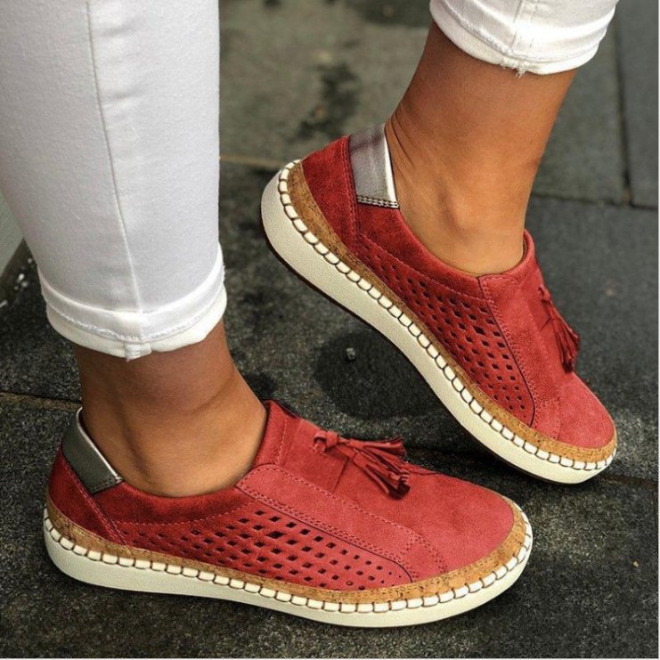 Ademende vegan leer Livia dameszomerschoenen met antislipzool, comfortabel voor wandelen en dagelijks gebruik.