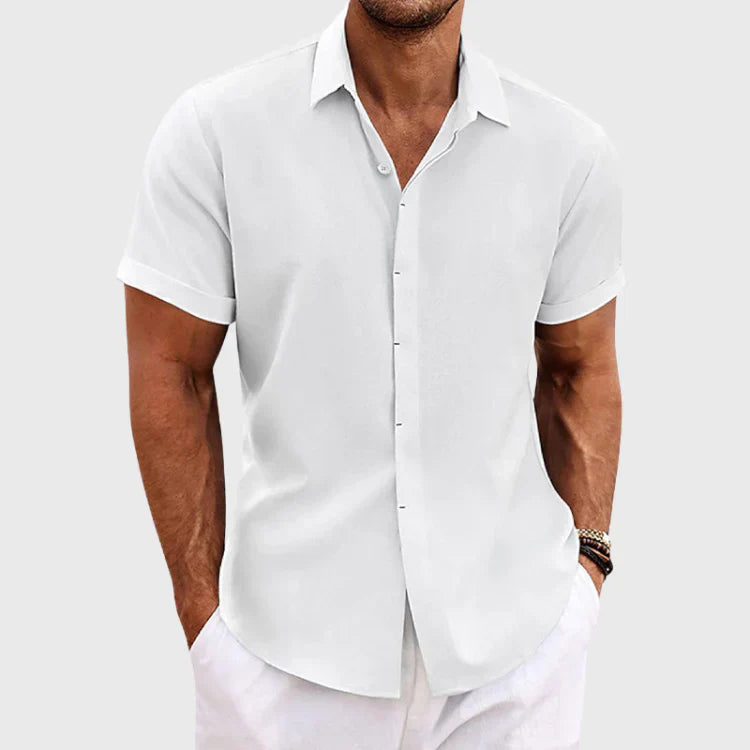 Casual Luca overhemd met korte mouwen, perfect als strandkleding of voor een relaxte zomerse look. Trendy en comfortabel.
