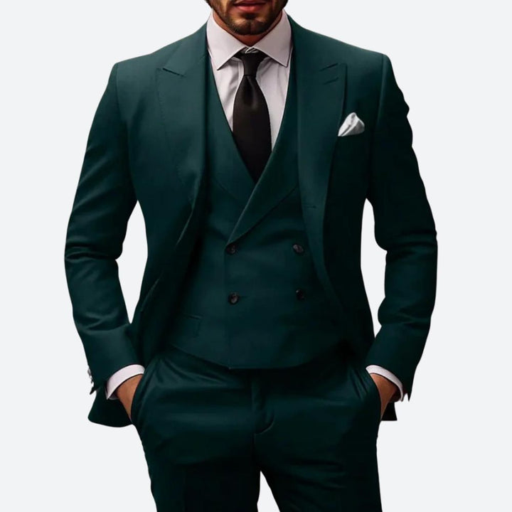 Slim fit herenpantalon in bijpassende stijl van het driedelige luxueuze Luca kostuum